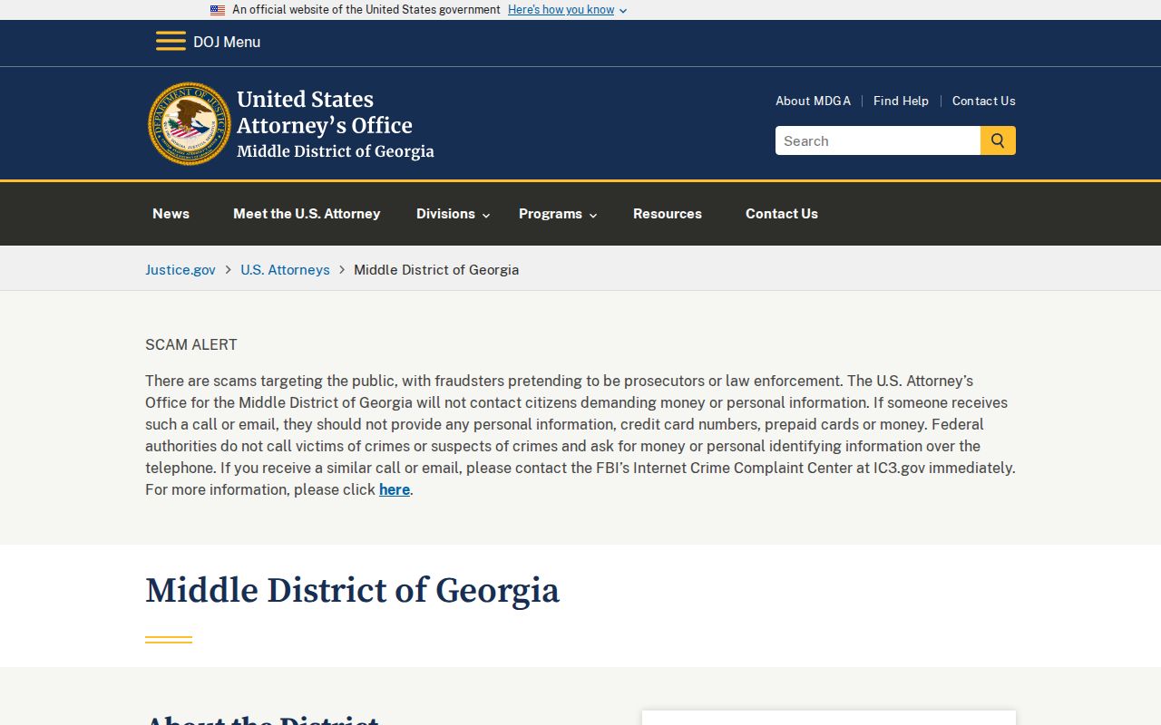 Greene County criminal court docket federal Middle District context
