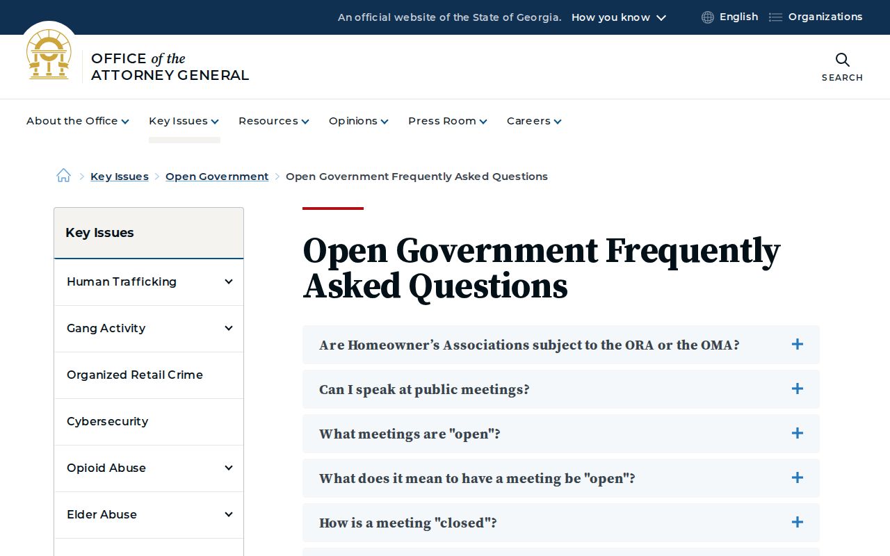 Georgia Attorney General public-record guidance