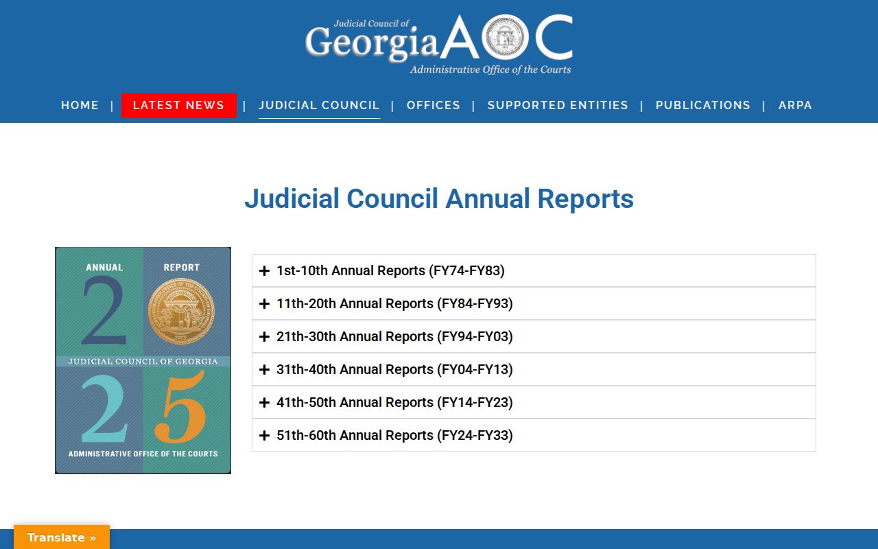 Annual report context for Union Point court records